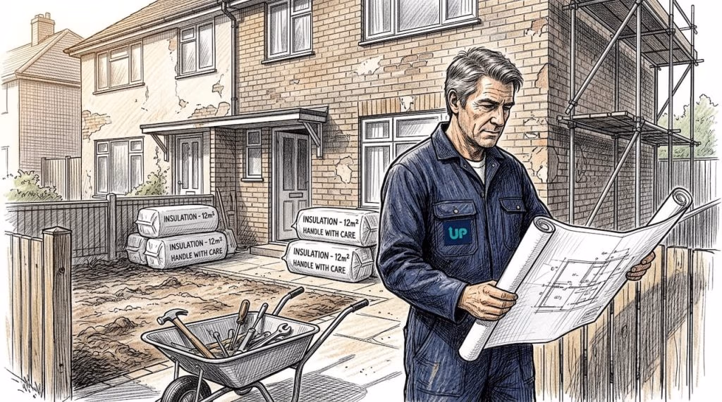 Contractor outside refurbished Birmingham house