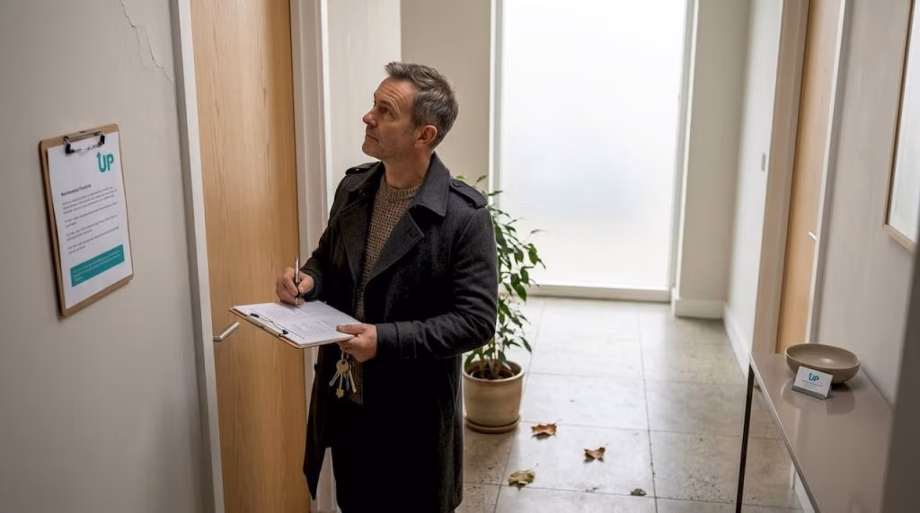 Landlord inspecting London Victorian flat