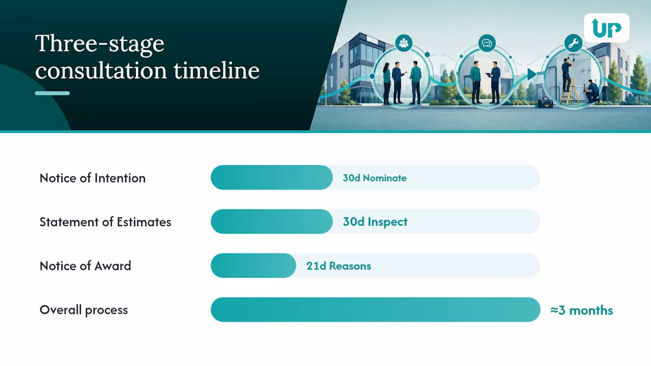 Diagram of Section 20 consultation stages and timeline