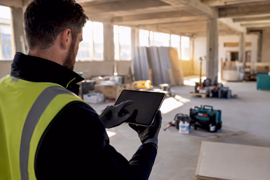 Gloved hands adjusting calendar for maintenance project
