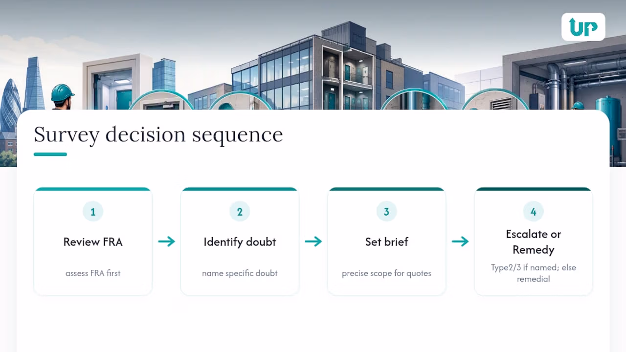 Decision path from FRA review to survey