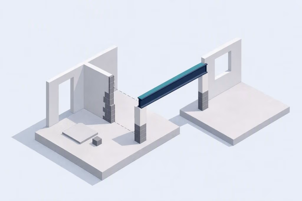 Isometric structural project quote illustration