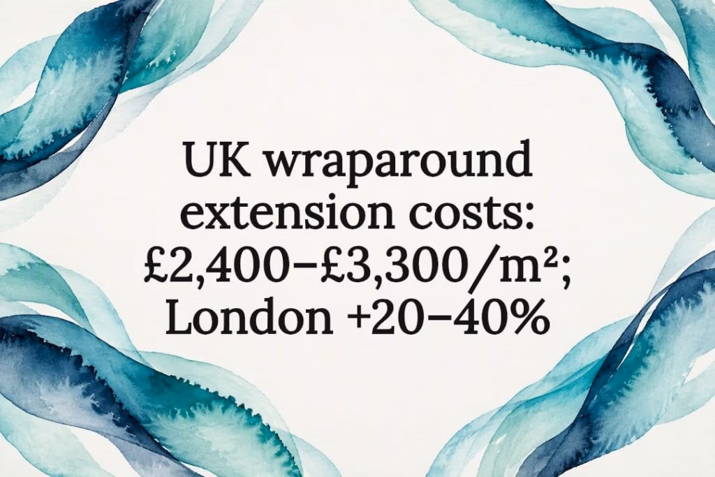 Watercolour frame for UK extension costs