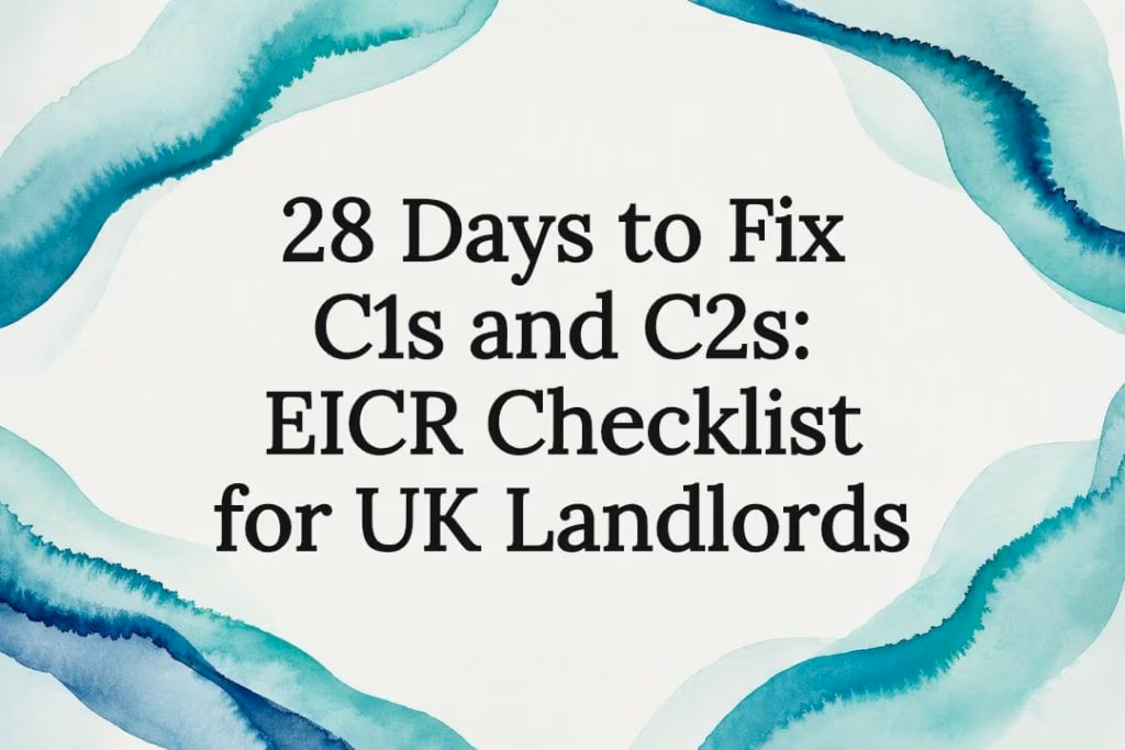 Decorative EICR landlord checklist title card