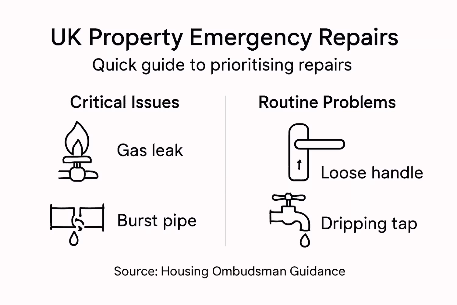 Infographic prioritising UK property repairs