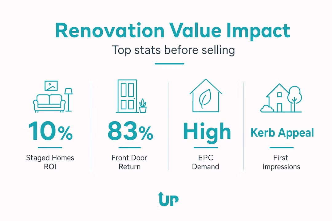 Stat callouts for renovation impact before sale