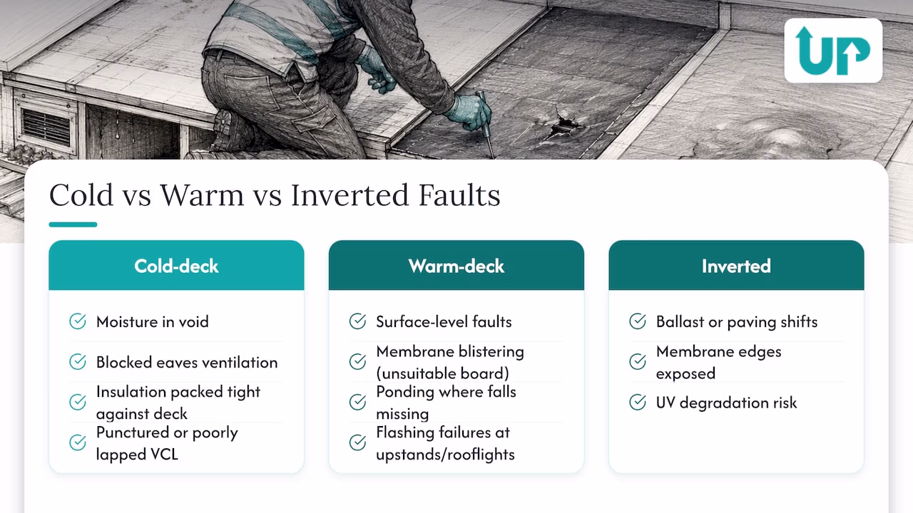 Warm and cold roof fault comparison diagram