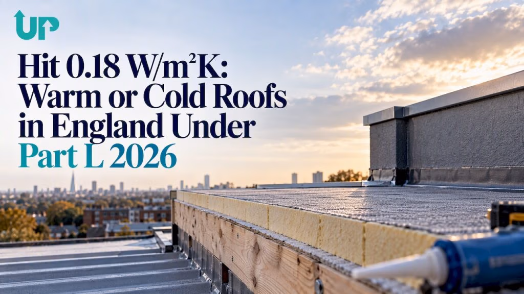 Exposed UK warm roof construction layers