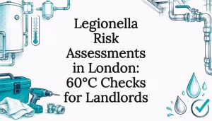 Sketch-style title card for Legionella checks