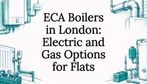 Sketch of electric and gas boiler components