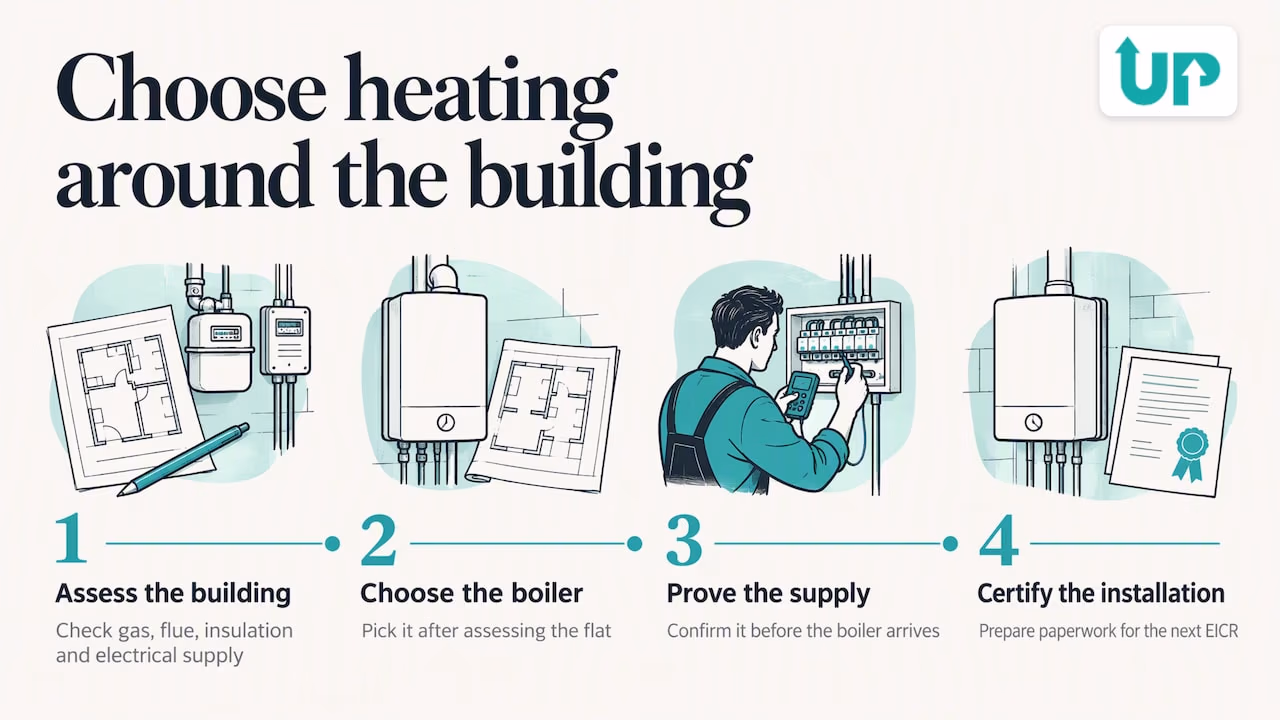 Our perspective: choose the heating around the building — overview diagram
